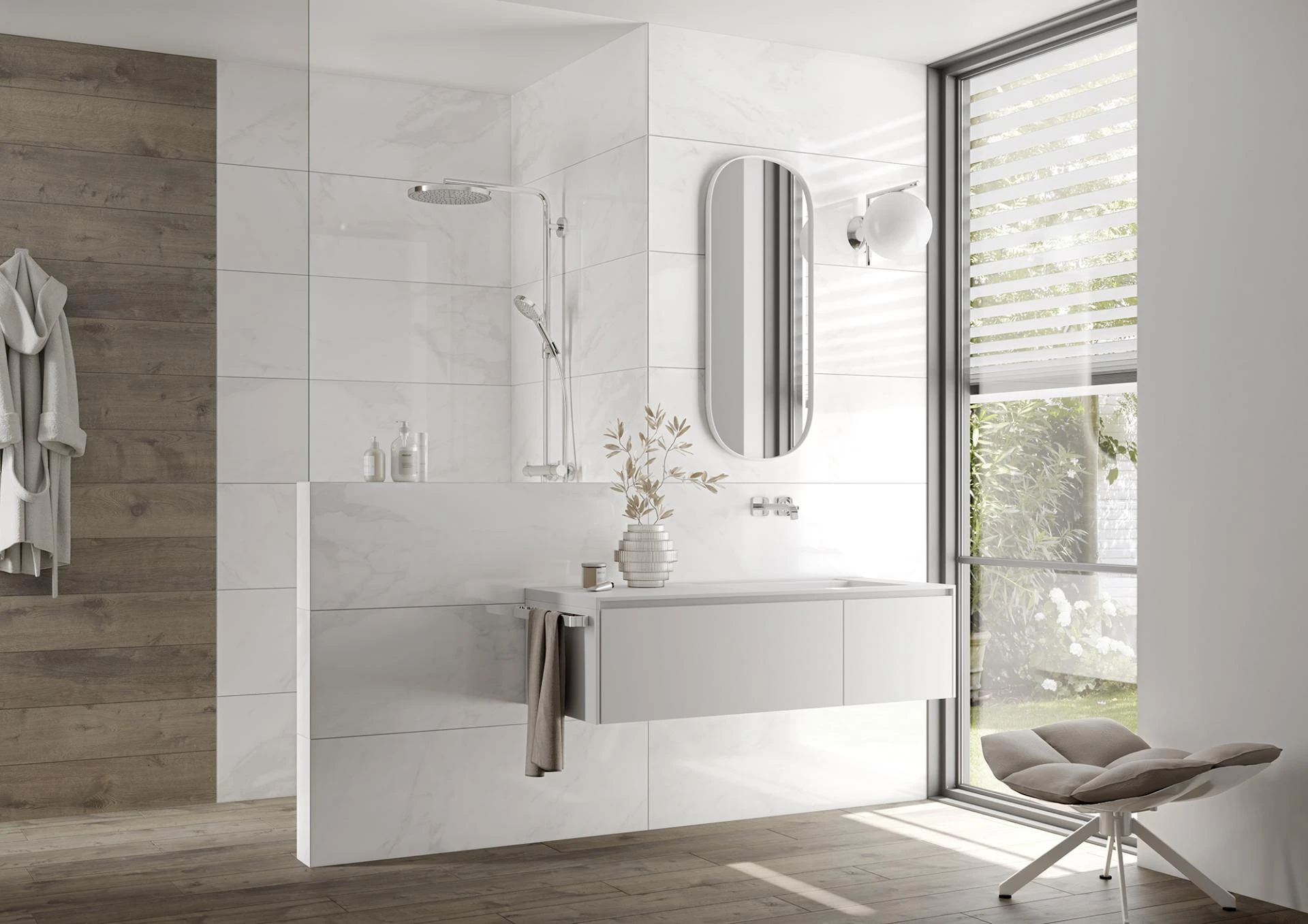 Arabesco #6MM weiß glänzend 40×120 Steingut, 6mm