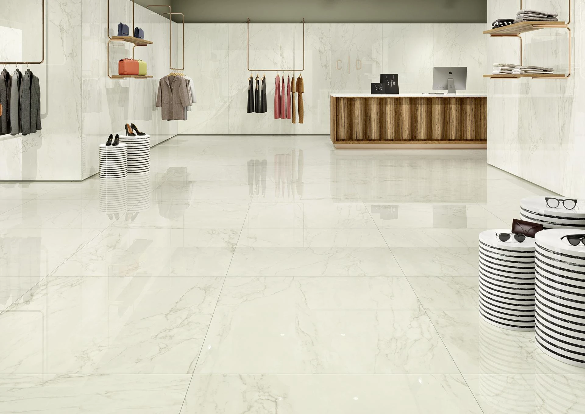 Kollektion_M #6MM macchiato 120×120, 120×260 Feinsteinzeug – Ceramic District