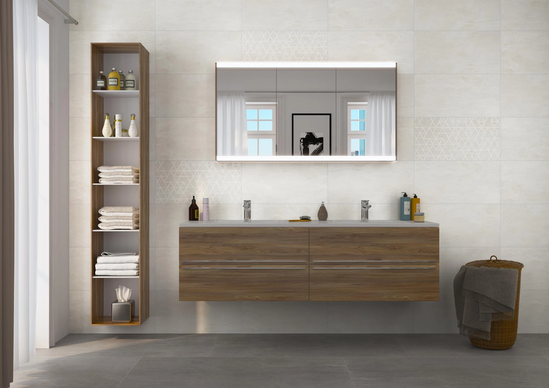 Torstein grau 30×60 Dekor, Steingut – Ceramic District