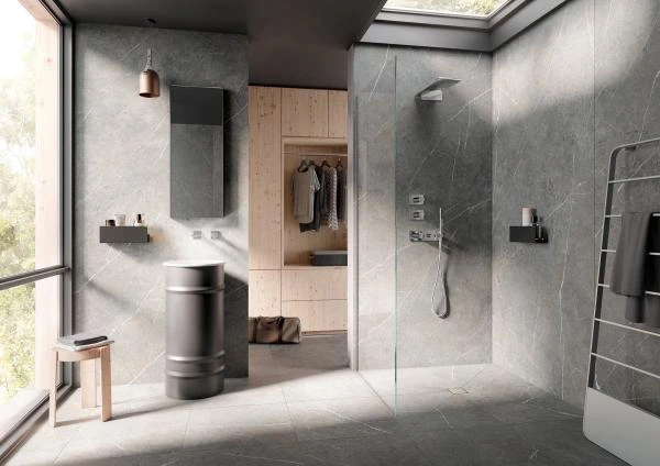 Talo Wand Y13555001 basalt 120×260 Feinsteinzeug, 6mm; Talo Boden Y69195001 basalt 60×60 Feinsteinzeug, 6mm