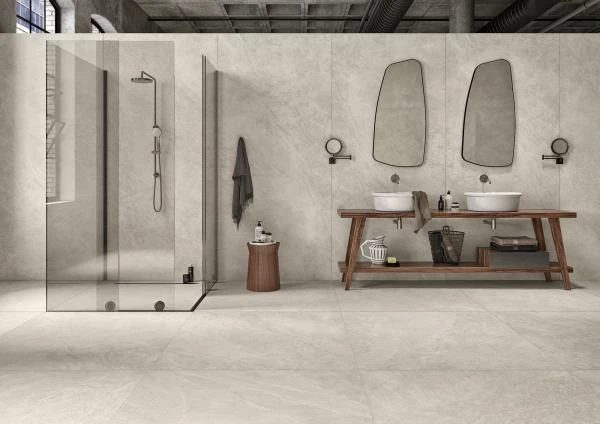 Kalmit #6mm Zement 120x120 Feinsteinzeug - Ceramic District