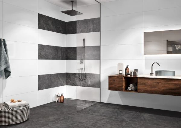 Pure White weiß glänzend 40×120 Steingut, Kontrastfliese Kalmit Feinsteinzeug – Ceramic District