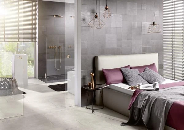 Thinsation Boden sand, Wand anthrazit Feinsteinzeug – Ceramic District